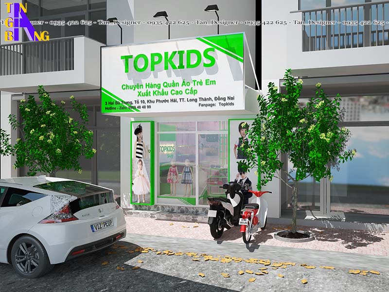 Thiết kế shop thời trang trẻ em TOPKIDS ở Đồng Nai