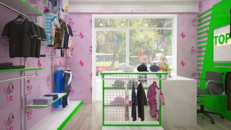 THIẾT KẾ SHOP THỜI TRANG TRẺ EM MINI