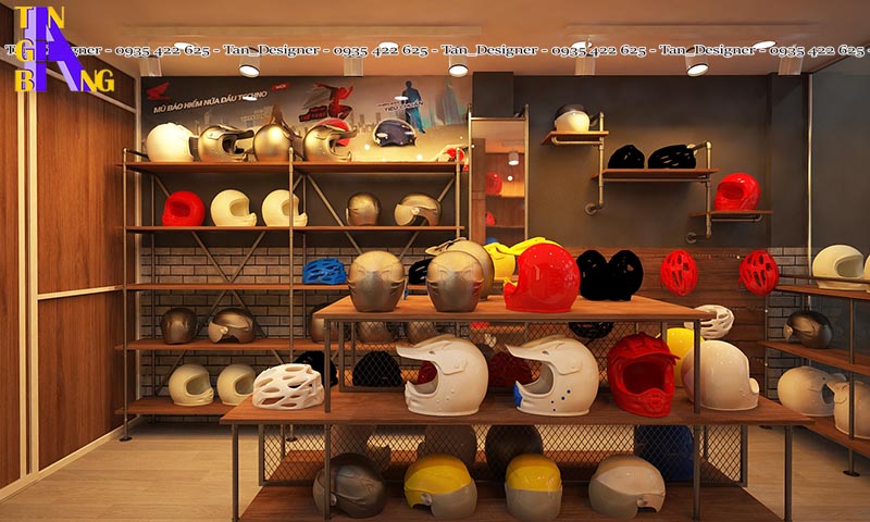 Thiết kế shop mũ bảo hiểm chính hãng ở Tp HCM