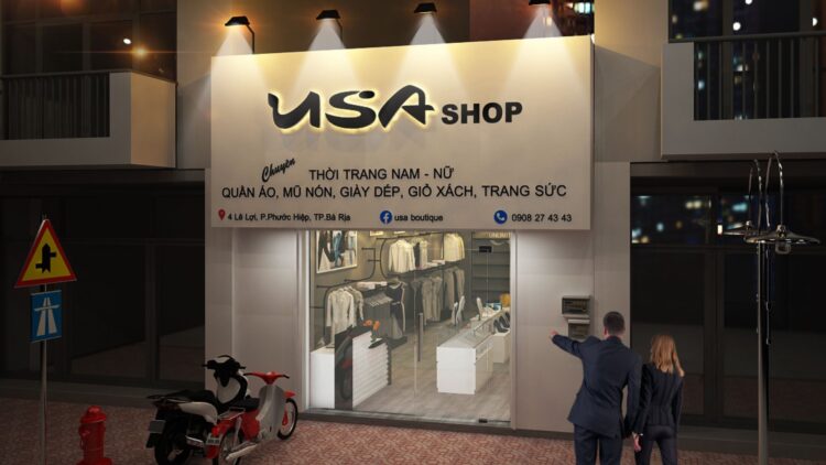 THIẾT KẾ SHOP THỜI TRANG USA