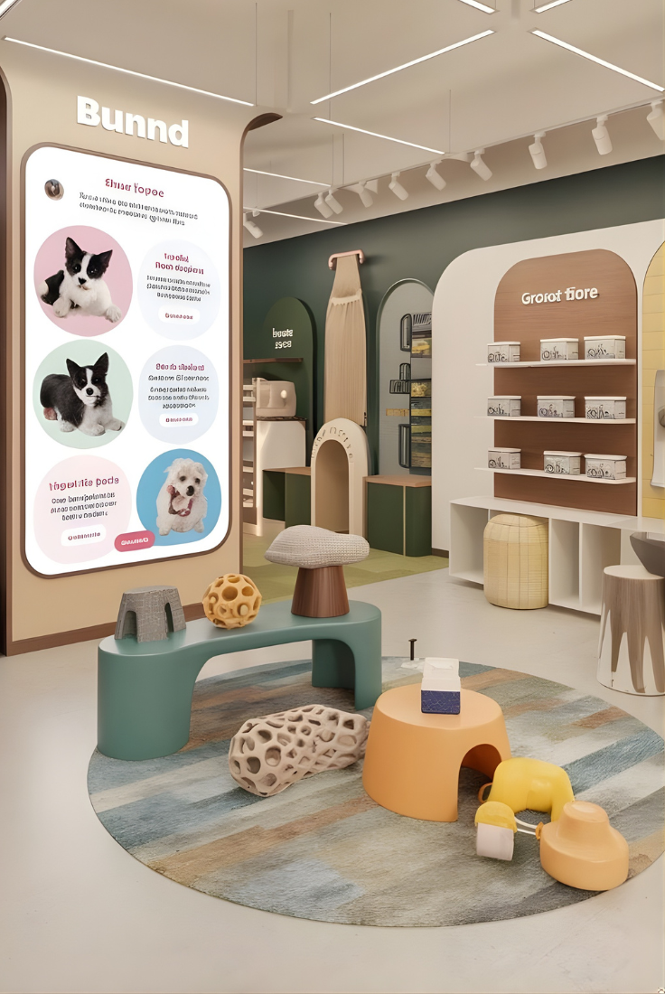 Thiết kế không gian cho thú cưng tích hợp bảng đèn thông tin nổi bật