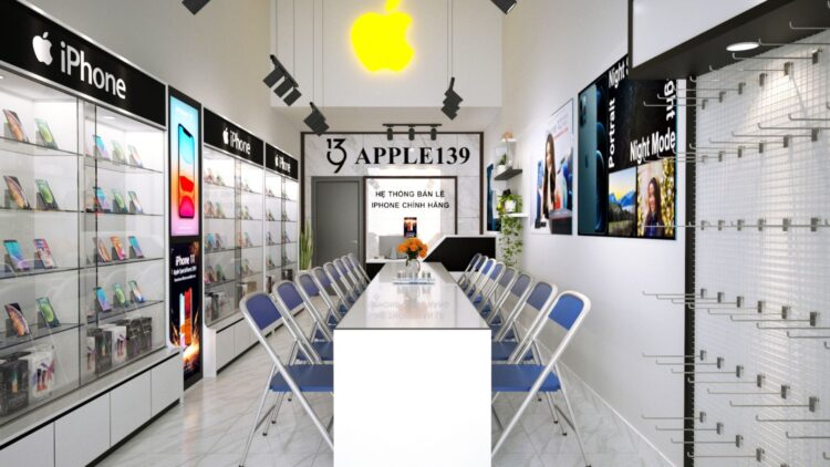 THIẾT KẾ SHOP ĐIỆN THOẠI APPLE 139 ĐỒNG XOÀI