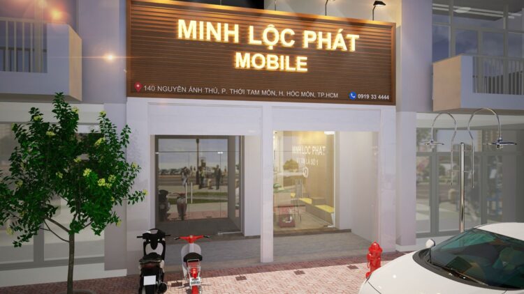 THIẾT KẾ SHOP ĐIỆN THOẠI MINH LỘC PHÁT
