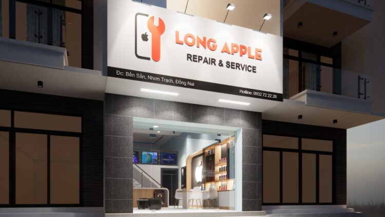 THIẾT KẾ SHOP ĐIỆN THOẠI LONG APPLE