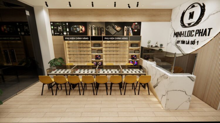 THIẾT KẾ SHOP ĐIỆN THOẠI MINH LỘC PHÁT 1