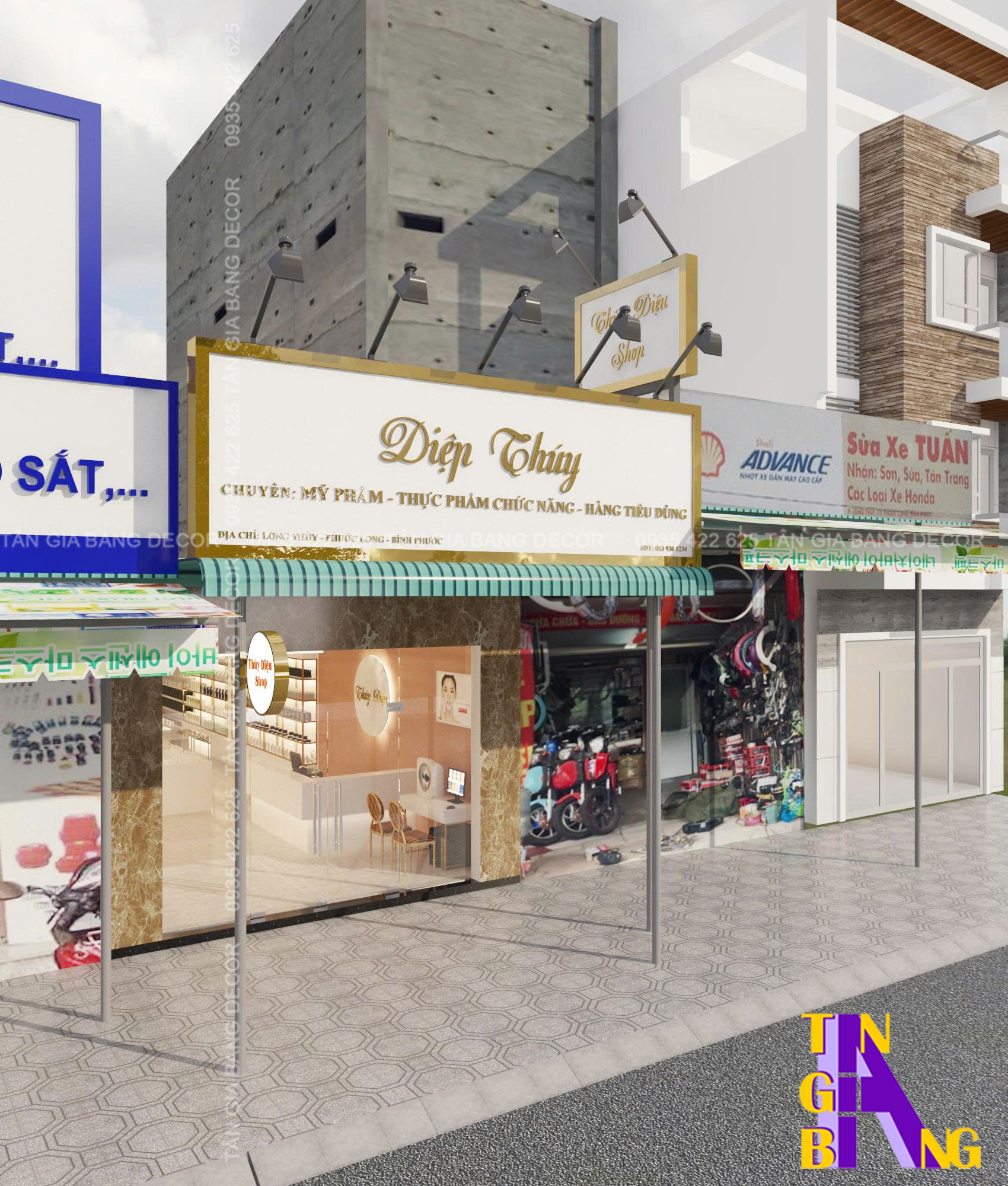 Thiết kế shop mỹ phẩm Diệp Thúy