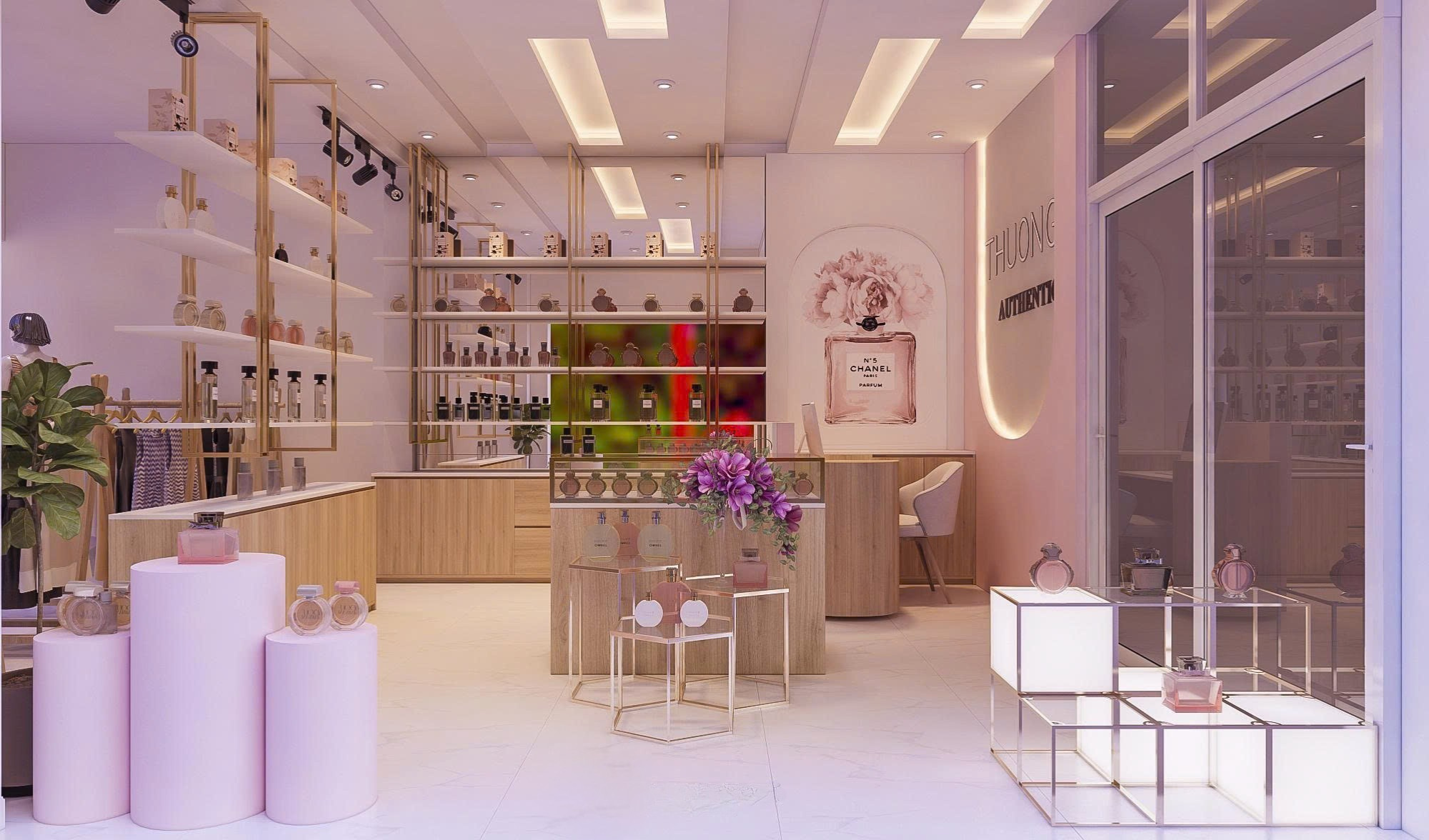 Mẫu thiết kế shop nước hoa nữ tính dành cho các chị em