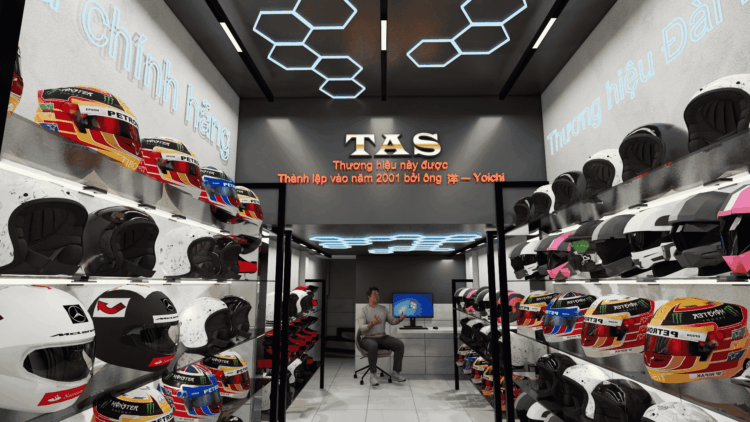 THIẾT KẾ SHOP NÓN BẢO HIỂM TAS