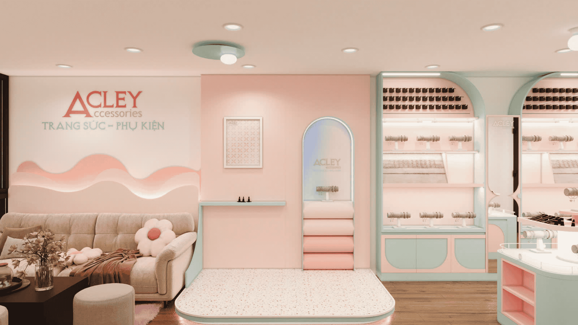 THIẾT KẾ SHOP PHỤ KIỆN TRANG SỨC ACLEY